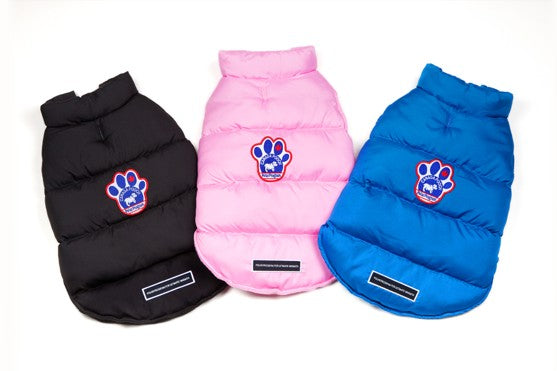 Canada Pooch – Steppweste in Blau, Schwarz und Rosa