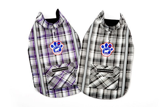 Canada Pooch – Regenmantel in Karomuster - Lila und Schwarz