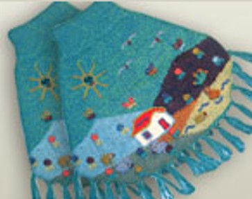 Little House in the Prairie Poncho aus Baby-Alpakawolle