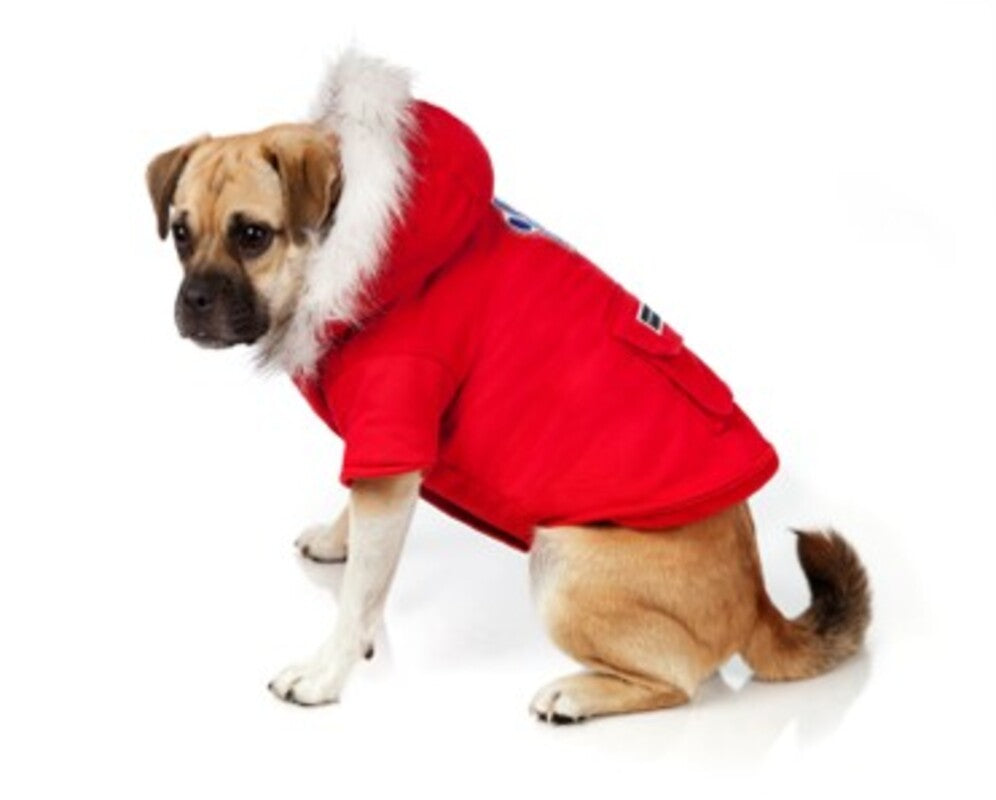 Canada Pooch – Winterjacke mit Kapuze in Schwarz und Rot
